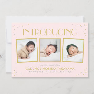 Fun Snapshots Editable Colour Birth Announcement