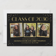 Fun Snapshots Editable Colour Graduation Invitatio