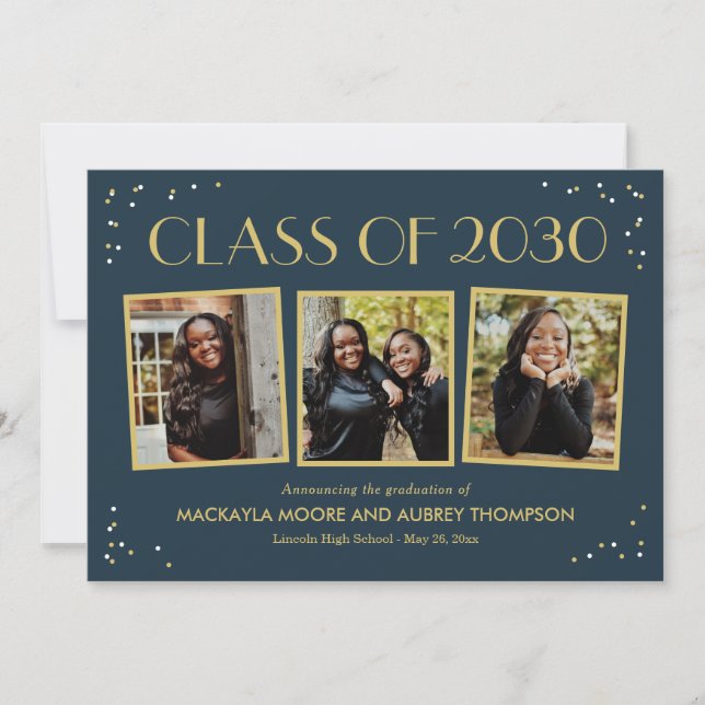 Fun Snapshots Editable Colour Graduation Invitatio Invitation (Front)