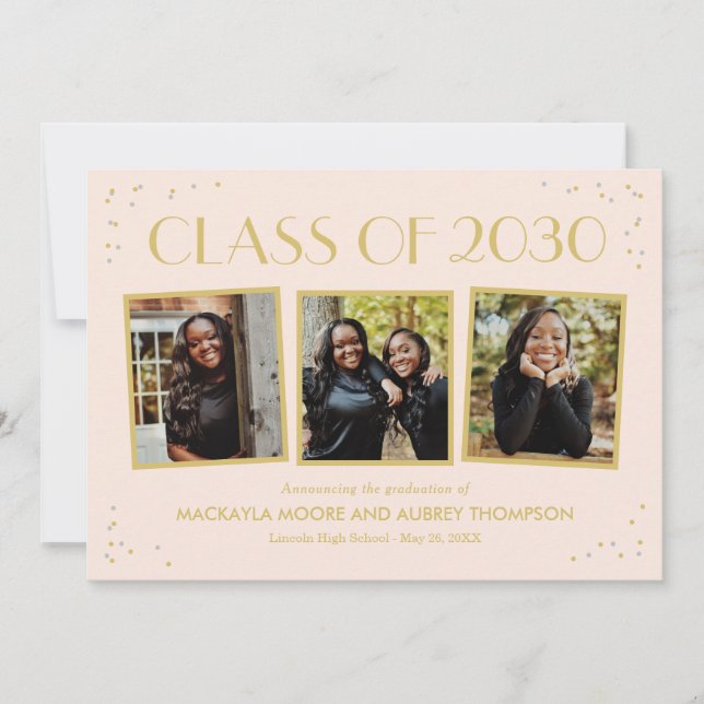 Fun Snapshots Editable Colour Graduation Invitatio Invitation (Front)