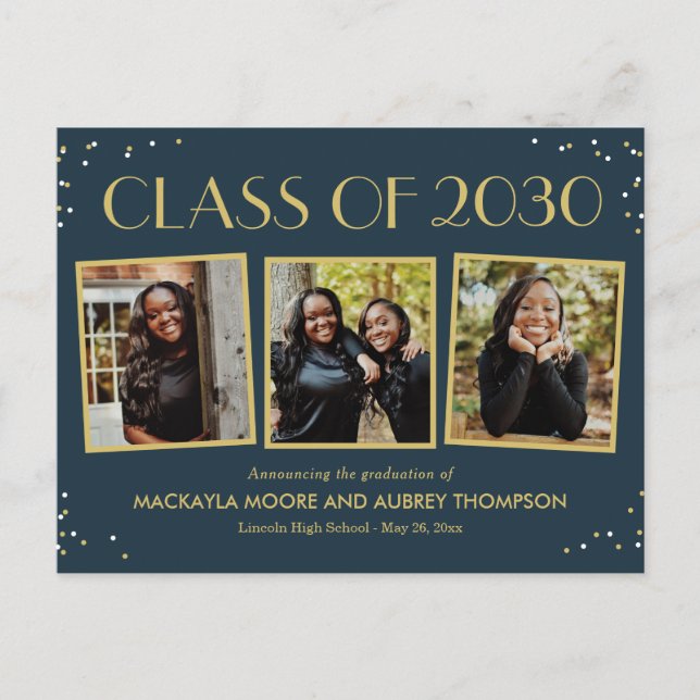 Fun Snapshots Editable Colour Graduation Postcard (Front)