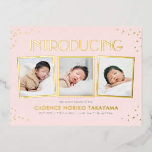 Fun Snapshots Real Foil Baby Announcement Postcard