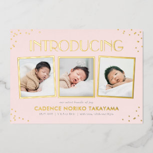 Fun Snapshots Real Foil Birth Announcement