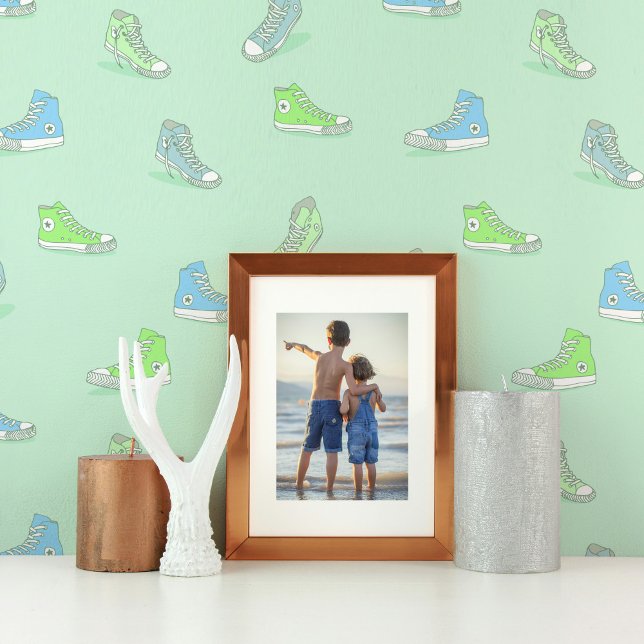 Fun Sneakers Green Blue Aqua Kids  Wallpaper (Creator Uploaded)