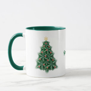Fun Snowflake Christmas Tree Name Mug