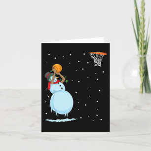 Fun Snowman Basketball Christmas Card