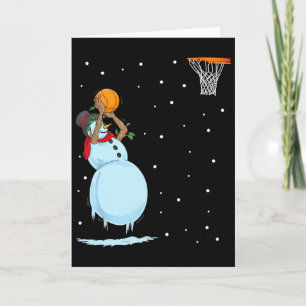 Fun Snowman Bysketbyll Christmas  Card
