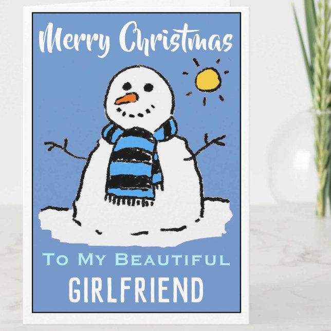 Fun Snowman Carte de Noël belle petite amie (Créateur téléchargé)