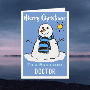 Fun Snowman carte de Noël pour un docteur