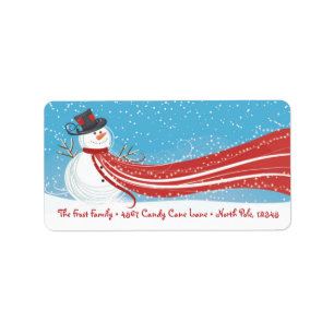 Fun Snowman Christmas Address label