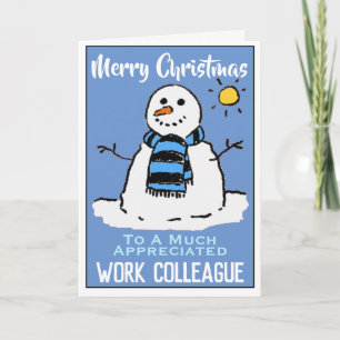 Fun Snowman Christmas Card for a Work Colleague