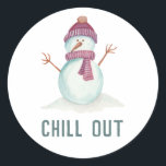 Fun Snowman Christmas Classic Round Sticker<br><div class="desc">Cute snowman Christmas stickers customizable to your specifics.</div>