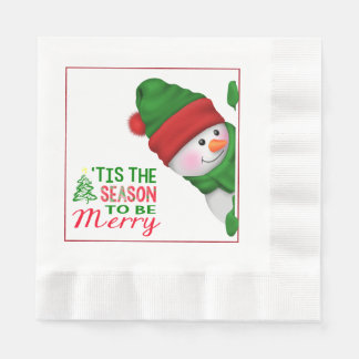 Fun Snowman Christmas Paper Napkin