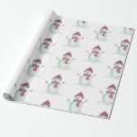 Fun Snowman Christmas Wrapping Paper<br><div class="desc">Cute cartoon snowman Christmas holiday wrapping paper customizable to your specifics.</div>