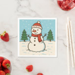 Fun Snowman Cute Christmas Napkin<br><div class="desc">Cute Christmas napkins with a fun snowman illustration.</div>