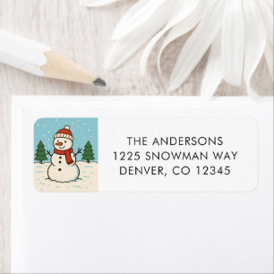 Fun Snowman Cute Christmas Return Address