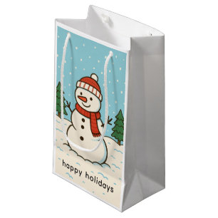 Fun Snowman Cute Christmas Small Gift Bag