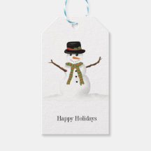 Fun snowman étiquettes cadeaux