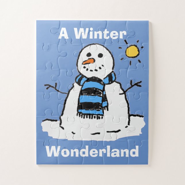 Fun Snowman in a Winter Setting Jigsaw Puzzle (Vertical)