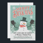 Fun Snowman Pickleball Christmas Party Invitation<br><div class="desc">Your pickleball friends will get a laugh from this funny christmas pickleball party invitation. Design features a snowman holding Pickleball paddles and a greeting that reads "Merry Dinkmas". Add your party details below. Backside features a pattern of pickleballs. A perfect invitation for pickleball players, clubs, coaches or anyone who loves...</div>