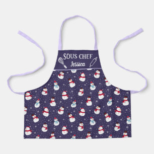 Fun snowman Sous chef winter Apron