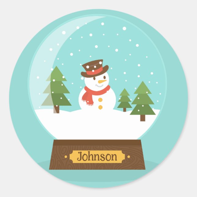 FUN!  Snowman Stickers - Personalized -Add Name (Front)
