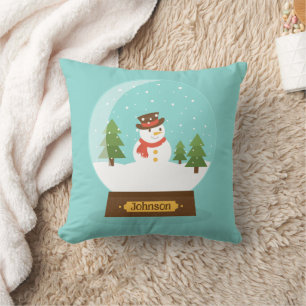 FUN!  Snowman Throw Pillow -Personalized-Add Name