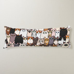 Fun So Many Cats and Kittens Collage Body Pillow