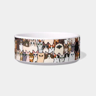 Fun So Many Cats and Kittens Collage pattern Bowl