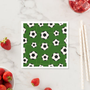 Fun soccer ball sports pattern party napkins