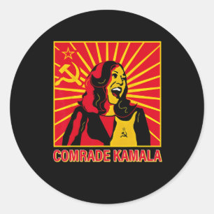 Fun Socialist Comrade Kamala Commie La Harris 2024 Classic Round Sticker