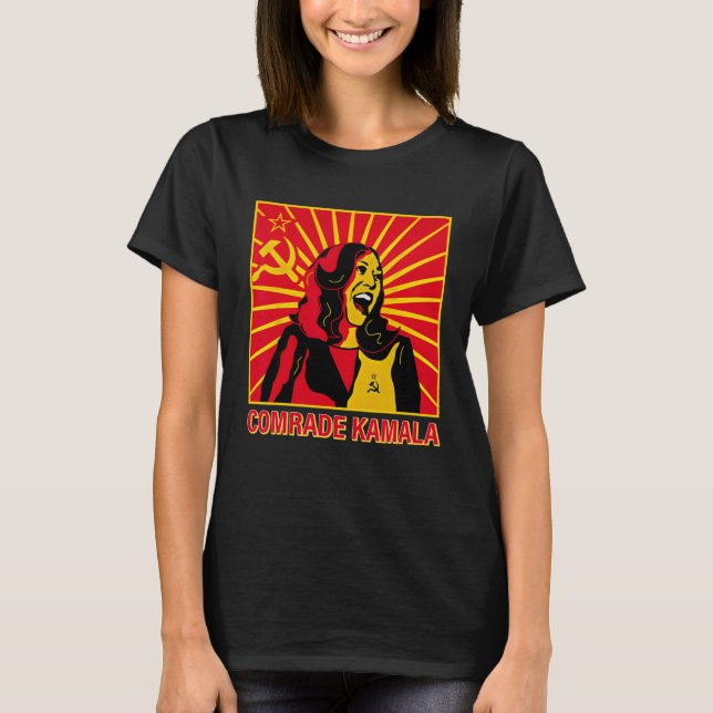 Fun Socialist Comrade Kamala Commie La Harris 2024 T-Shirt (Front)