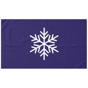 Fun Sophisticated Nordic Snowflake On Deep Navy Tablecloth