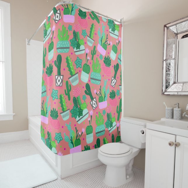 Fun Southwestern Cute Girly Pink Cactus Pattern (In Situ)