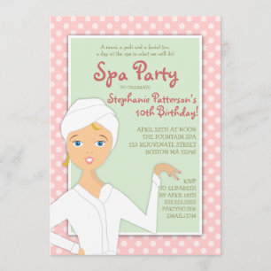 Fun Spa Fille Anniversaire Spa Fête Invitation   R