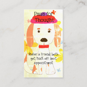 Fun Spaniel Dog Walking Dog Grooming Referral Business Card