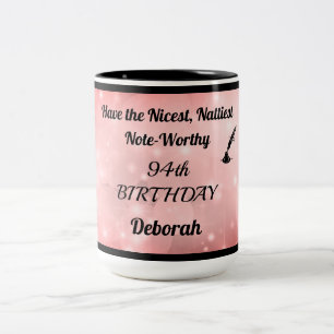 Fun Sparkly Personalised 94th Birthday Mug