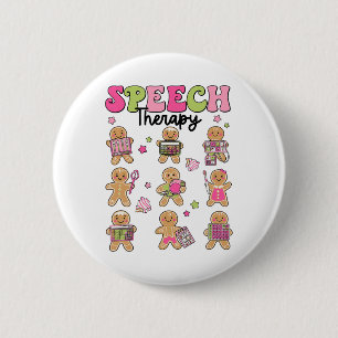 Fun Speech Therapy Gingerbread Cookies Slp Christm 2 Inch Round Button