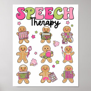 Fun Speech Therapy Gingerbread Cookies Slp Christm Poster