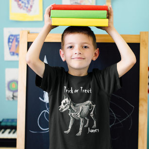 Fun Spooky Dog Skeleton, Halloween Personalized T-Shirt