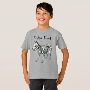 Fun Spooky Dog Skeleton, Kids Halloween T-Shirt