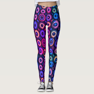 Fun Spooky Halloween Black Purple Monster Eyeball Leggings