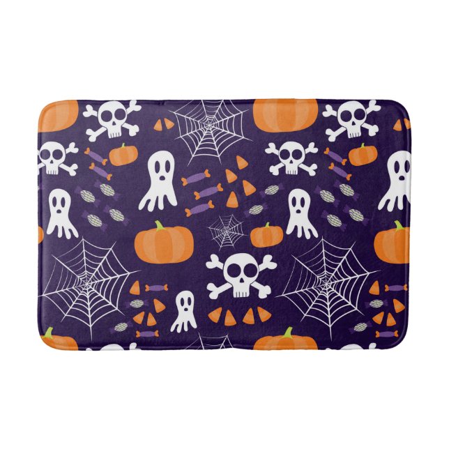 Fun Spooky Halloween Characters Bath Mat (Front)