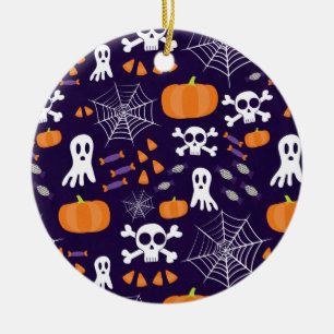 Fun Spooky Halloween Characters Ceramic Ornament
