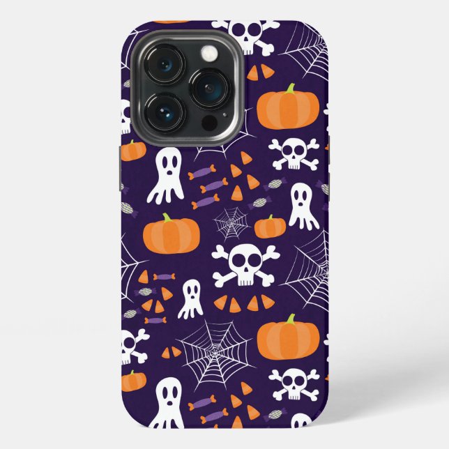 Fun Spooky Halloween Characters iPhone Case (Back)