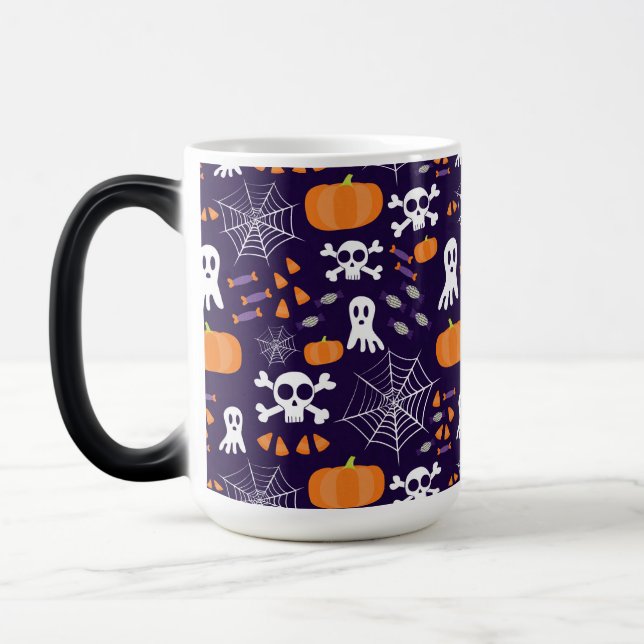 Fun Spooky Halloween Characters Magic Mug (Left)