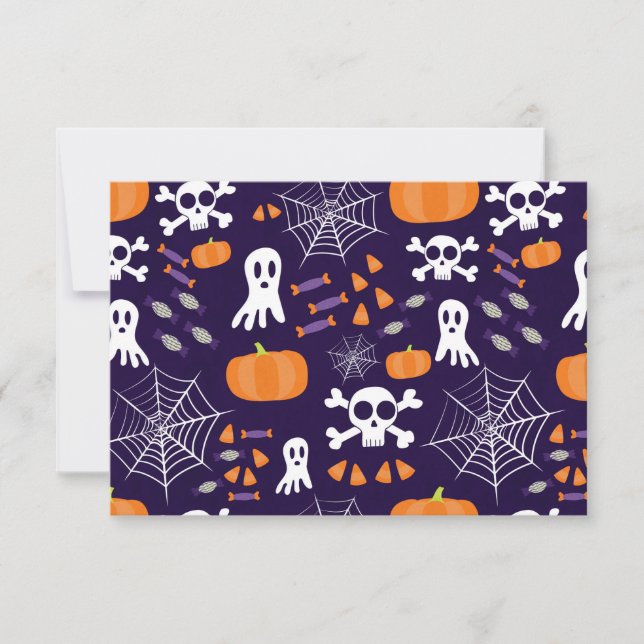 Fun Spooky Halloween Characters Save The Date (Front)