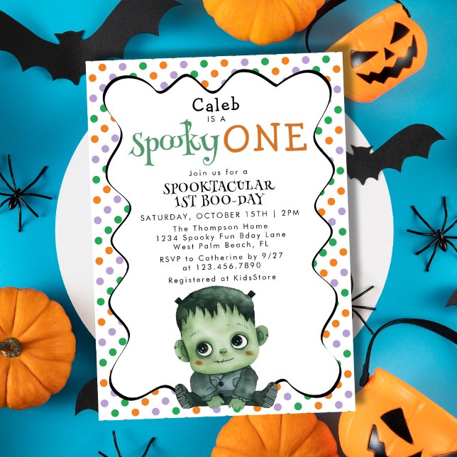 Fun Spooky One First Boo Day 1st Birthday Party Invitation (Creator Uploaded)