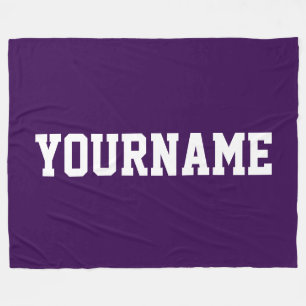 Fun Sporty Athletic White Your Name On Bright Red Fleece Blanket
