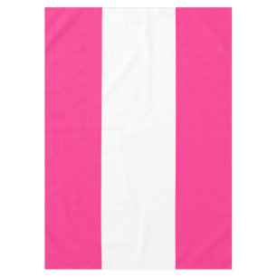 Fun Sporty Bright Candy Pink White Wide Stripes Tablecloth